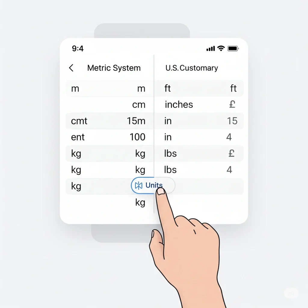 7. Can I switch between metric and US units