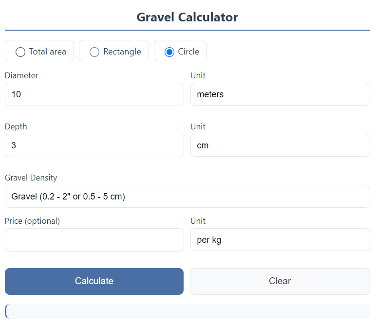 Calculate the Results gravel calculator 