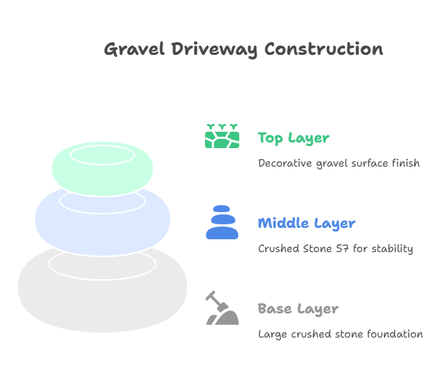 Best Gravel for Driveway: How to Choose and Install Durable Stone for Your Driveway 4 Gravel Driveway Cross-Section Diagram